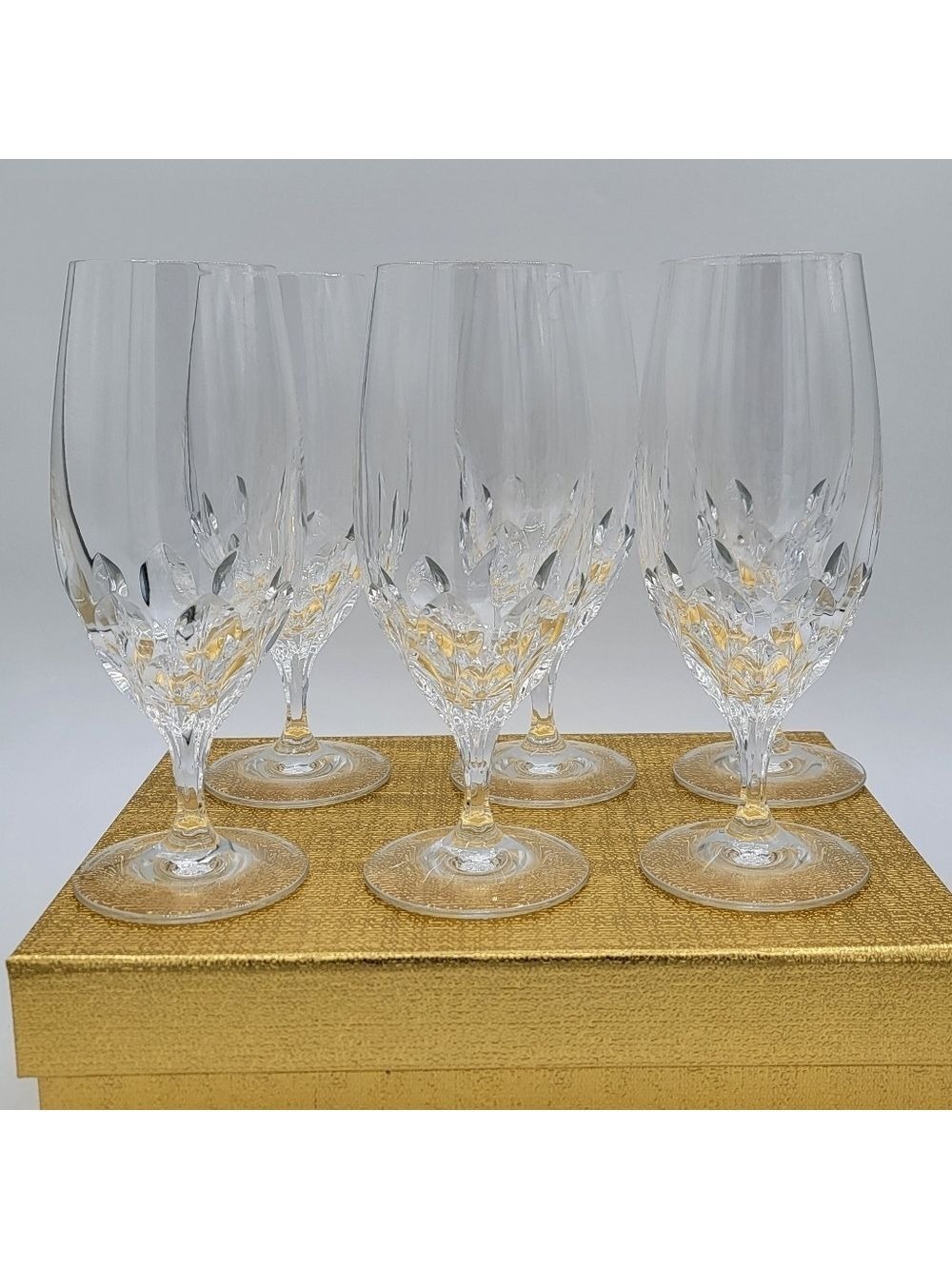 Royal Crystal Wine Glasses Flutes Set of 6 #2744